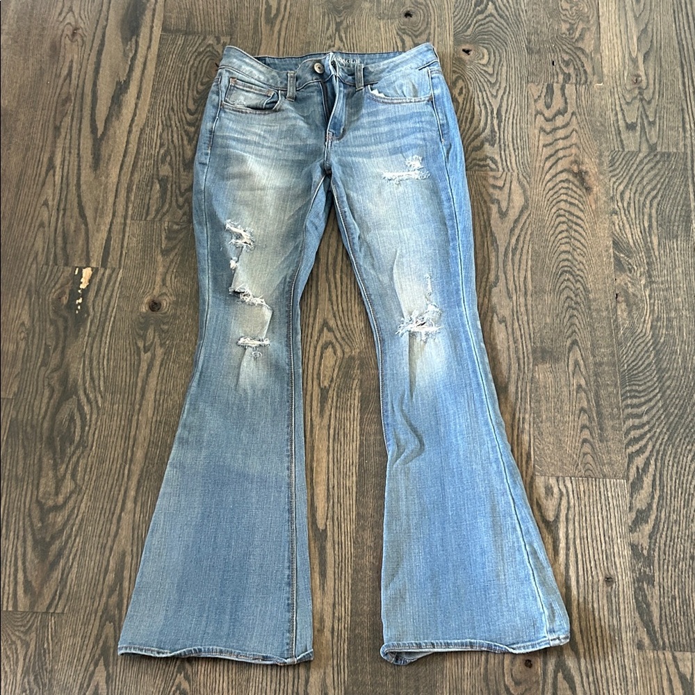 American Eagle Outfitters Light Blue Flare Jeans